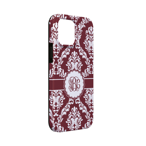 Custom Maroon & White iPhone Case - Rubber Lined - iPhone 13 Mini (Personalized)