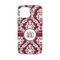 Maroon & White iPhone 13 Mini Tough Case - Back