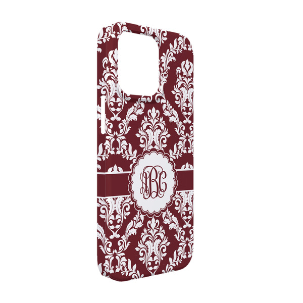 Custom Maroon & White iPhone Case - Plastic - iPhone 13 Pro (Personalized)