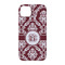 Maroon & White iPhone 14 Case - Back