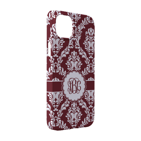 Custom Maroon & White iPhone Case - Plastic - iPhone 14 Pro (Personalized)