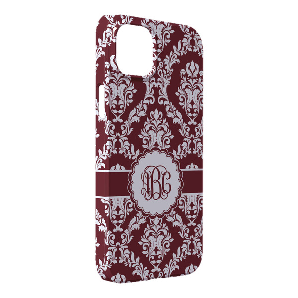 Custom Maroon & White iPhone Case - Plastic - iPhone 14 Pro Max (Personalized)