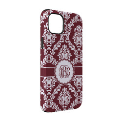 Maroon & White iPhone Case - Rubber Lined - iPhone 14 (Personalized)