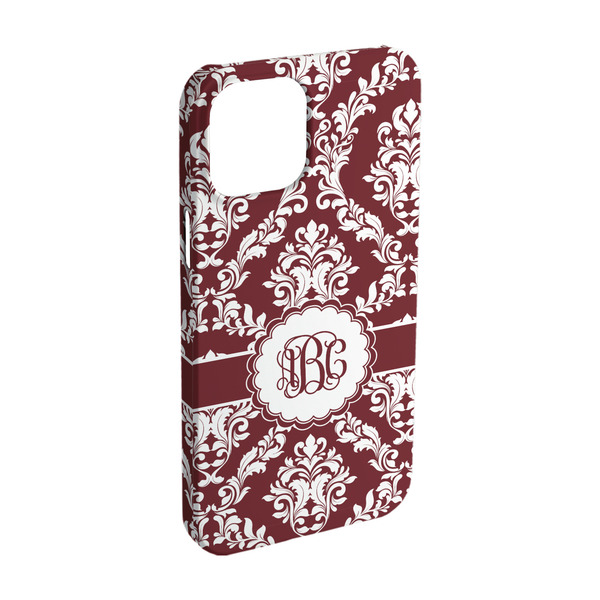 Custom Maroon & White iPhone Case - Plastic - iPhone 15 (Personalized)