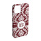 Maroon & White iPhone 15 Case - Angle