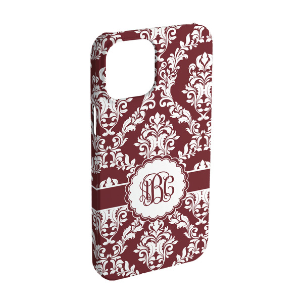 Custom Maroon & White iPhone Case - Plastic - iPhone 15 Pro (Personalized)