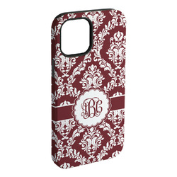 Maroon & White iPhone Case - Rubber Lined - iPhone 15 Pro Max (Personalized)
