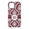 Maroon & White iPhone 15 Tough Case - Back