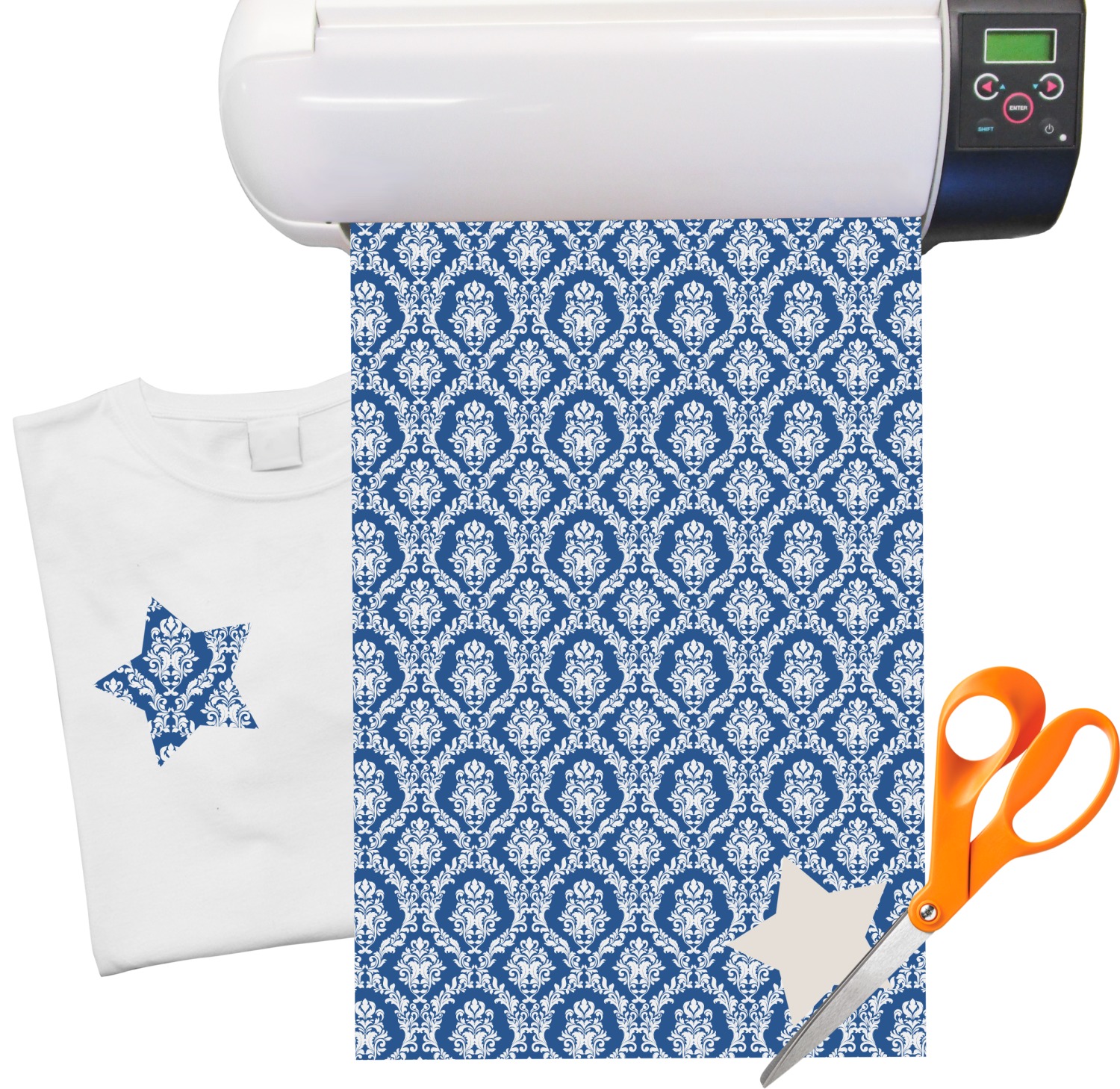 Damask Pattern Heat Transfer Vinyl Sheet (12"x18") YouCustomizeIt