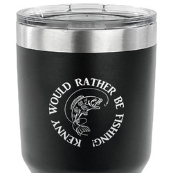 Fish 30 oz Stainless Steel Tumbler - Black - Double Sided (Personalized)