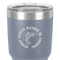 Fish 30 oz Stainless Steel Tumbler - Grey - Double-Sided (Personalized)