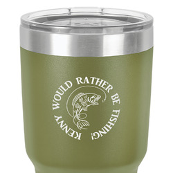 Fish 30 oz Stainless Steel Tumbler - Olive - Double-Sided (Personalized)