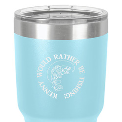 Fish 30 oz Stainless Steel Tumbler - Teal - Single-Sided (Personalized)