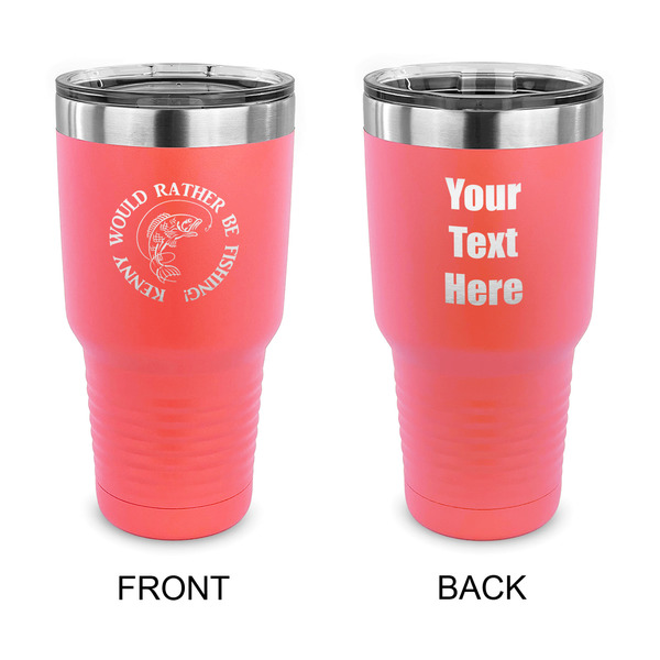 Custom Fish 30 oz Stainless Steel Tumbler - Coral - Double Sided (Personalized)