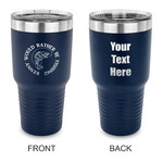 Fish 30 oz Stainless Steel Tumbler - Navy - Double Sided (Personalized)