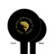 Fish Black Plastic 6" Food Pick - Round - Single Sided - Front & Back