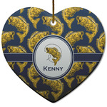 Fish Heart Ceramic Ornament w/ Name or Text