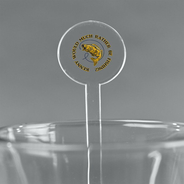 Custom Fish 7" Round Plastic Stir Sticks - Clear (Personalized)