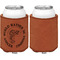 Fish Cognac Leatherette Can Sleeve - Single Sided Front and Back