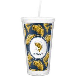 Fish Double Wall Tumbler with Straw (Personalized)