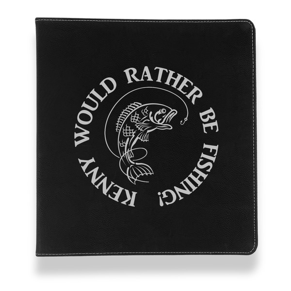 Custom Fish Leather Binder - 1" - Black (Personalized)