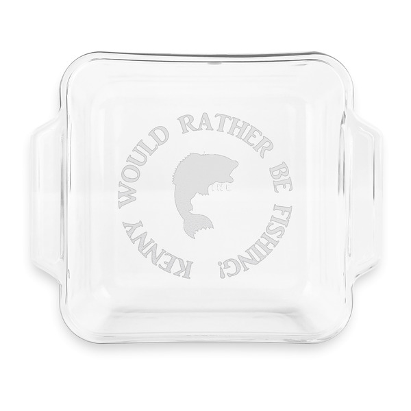 Custom Fish Glass Cake Dish - 8in x 8in (Personalized)