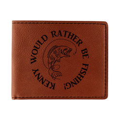 Fish Leatherette Bifold Wallet - Single Sided (Personalized)