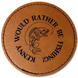 Fish Faux Leather Iron On Patch - Round (Personalized)