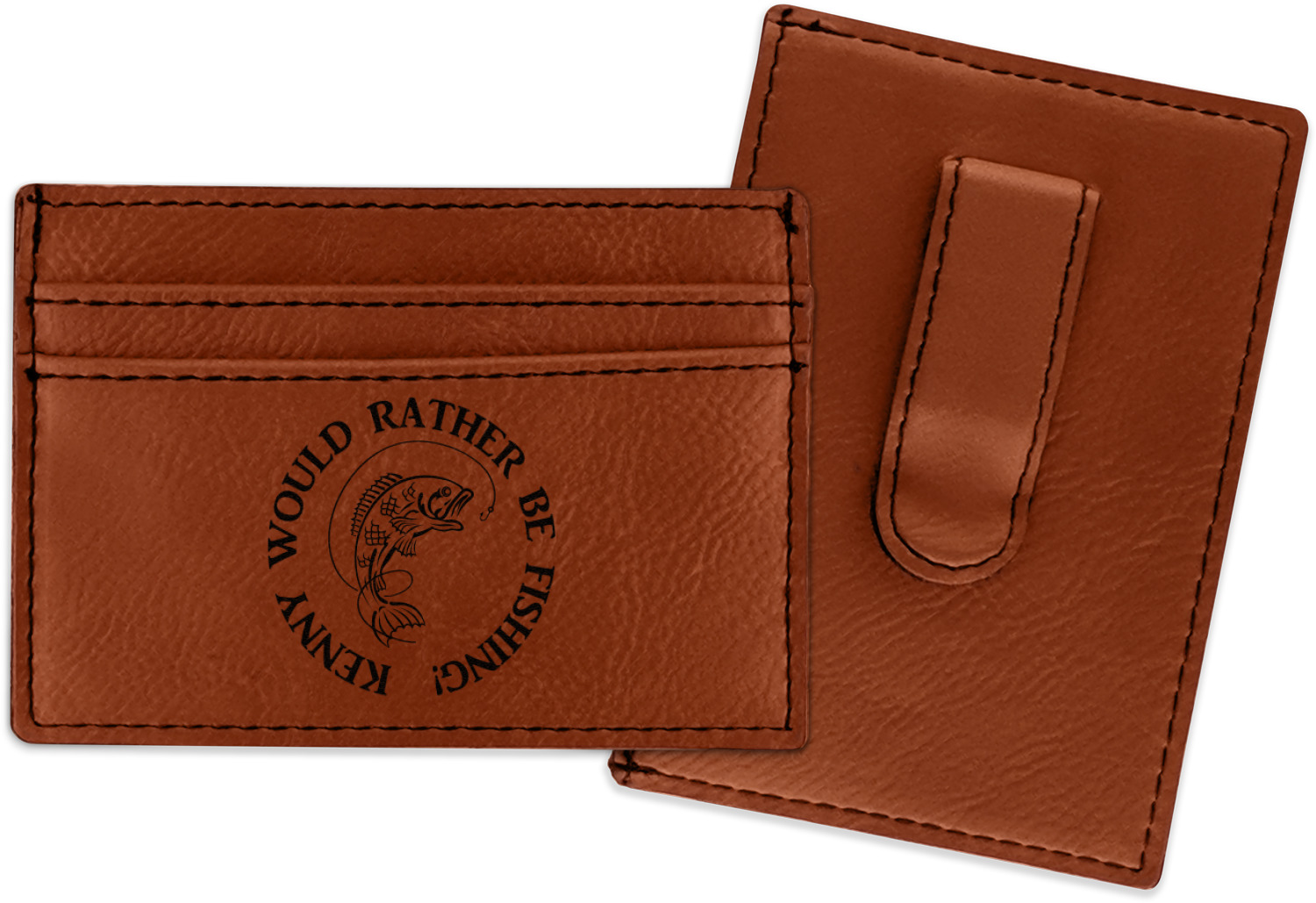 Custom Fish Leatherette Wallet with Money Clip (Personalized)