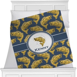 Fish Minky Blanket - Twin / Full - 80"x60" - Double Sided (Personalized)