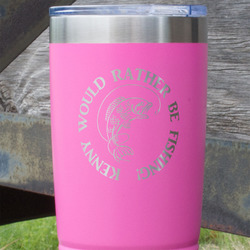 Fish 20 oz Stainless Steel Tumbler - Pink - Double Sided (Personalized)