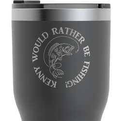 Fish RTIC Tumbler - Black - Engraved Front (Personalized)