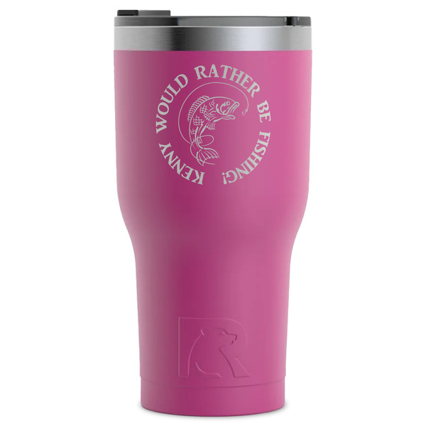 Custom Fish RTIC Tumbler - Magenta - Laser Engraved - Single-Sided (Personalized)