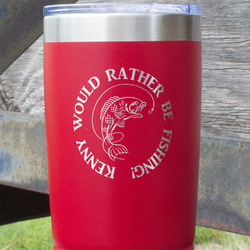 Fish 20 oz Stainless Steel Tumbler - Red - Double Sided (Personalized)