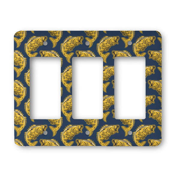 Custom Fish Rocker Style Light Switch Cover - Three Switch