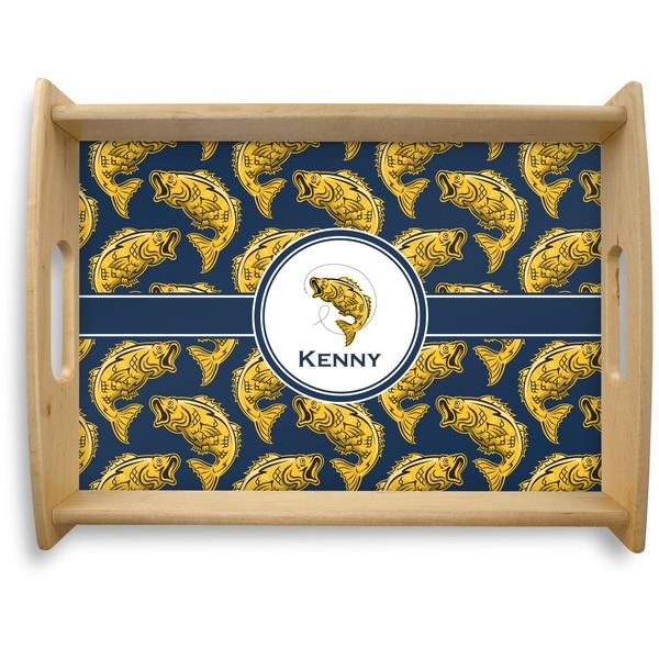 Custom Fish Natural Wooden Tray - Large (Personalized)