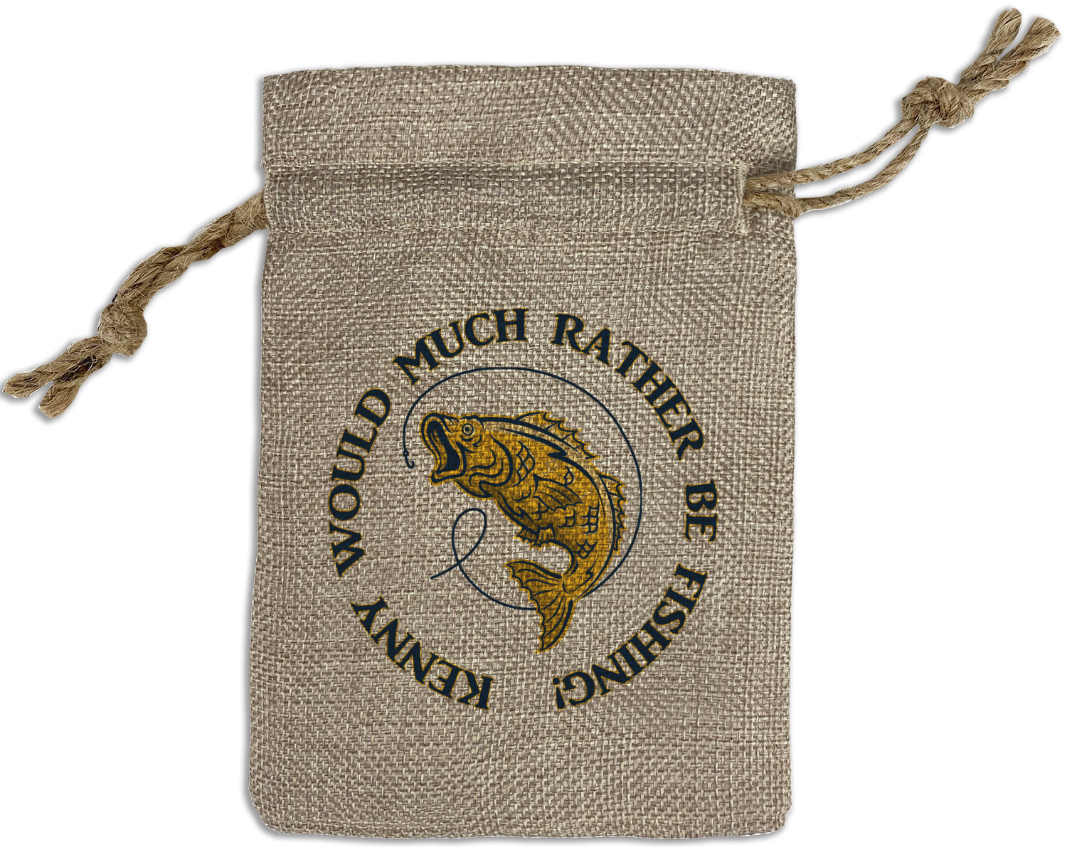 Fish Design Custom Burlap Gift Bag