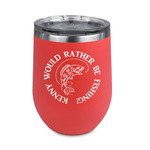 Fish Stemless Stainless Steel Wine Tumbler - Coral - Single Sided (Personalized)