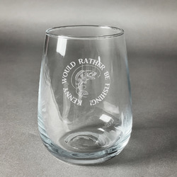 Fish Stemless Wine Glass - Engraved (Personalized)