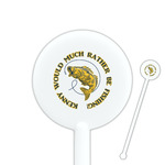 Fish 5.5" Round Plastic Stir Sticks - White - Single Sided (Personalized)