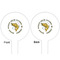 Fish White Plastic 6" Food Pick - Round - Double Sided - Front & Back