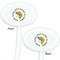 Fish White Plastic 7" Stir Stick - Double Sided - Oval - Front & Back