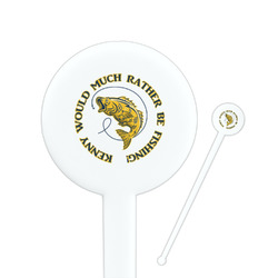 Fish 7" Round Plastic Stir Sticks - White - Double Sided (Personalized)