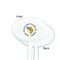 Fish White Plastic 7" Stir Stick - Single Sided - Oval - Front & Back