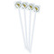 Fish White Plastic Stir Stick - Double Sided - Square - Front