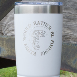 Fish 20 oz Stainless Steel Tumbler - White - Double Sided (Personalized)