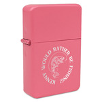 Fish Windproof Lighter - Pink - Single Sided & Lid Engraved (Personalized)