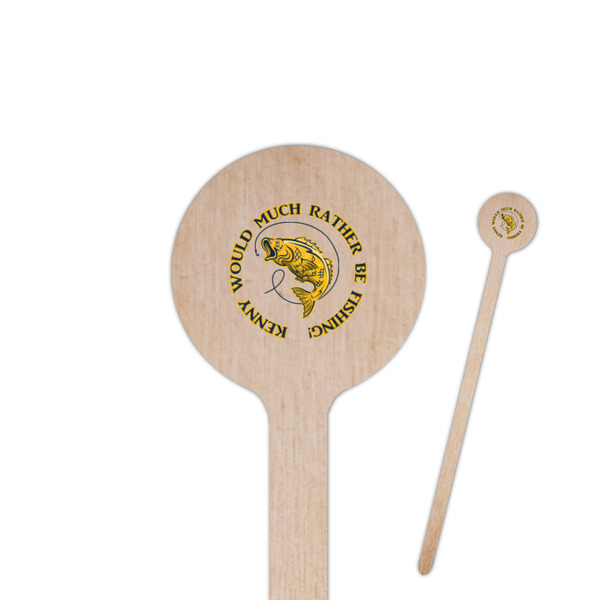 Custom Fish 7.5" Round Wooden Stir Sticks - Double Sided (Personalized)