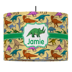 Dinosaurs 16" Drum Pendant Lamp - Fabric (Personalized)