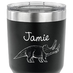 Dinosaurs 30 oz Stainless Steel Tumbler - Black - Double Sided (Personalized)